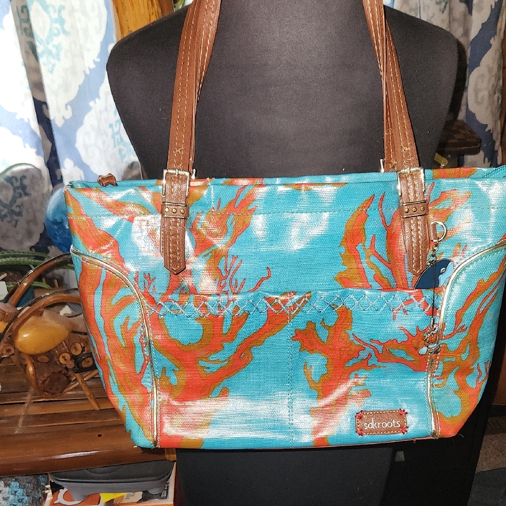 Sakroots Vibrant Blue and Orange Tote